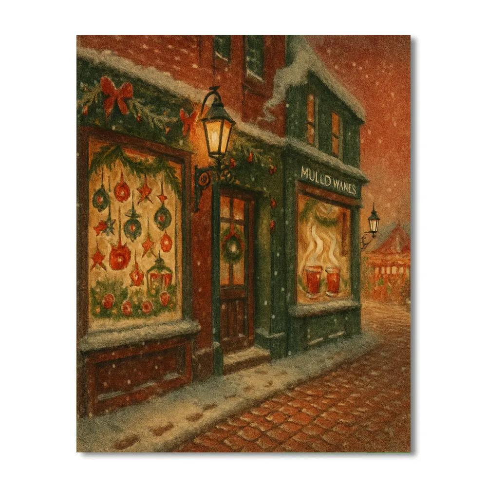 Gingerbread Lane Window Shopping Paint by numbers kits