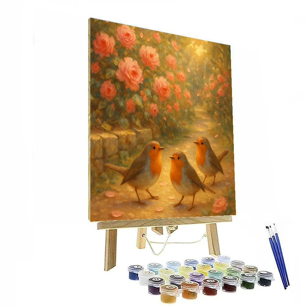 Robins In A Secret Garden Corner Number painting