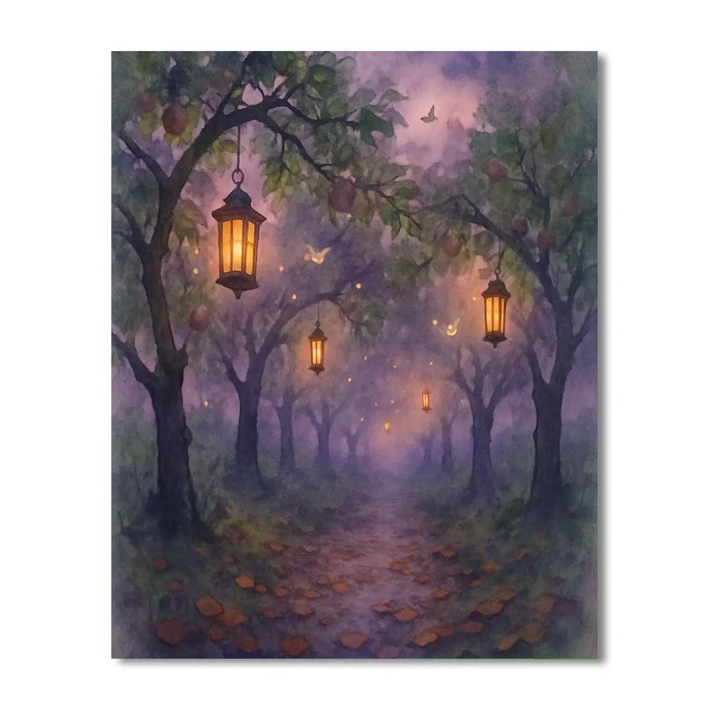 Midnight Orchard Lantern Walk paint by color
