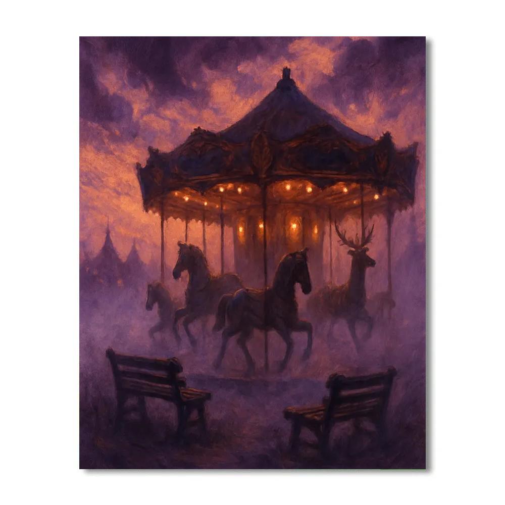 Fogbound Carnival Carousel DIY paint by numbers