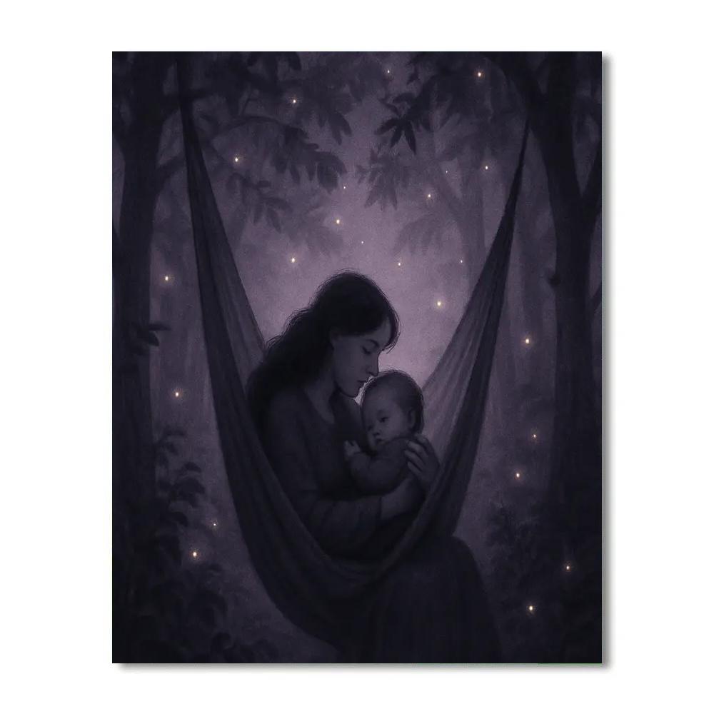 Lullaby Under Starlit Trees painting number kit