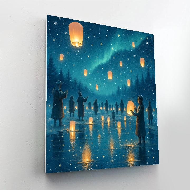 Polar Night Lantern Festival paint by number