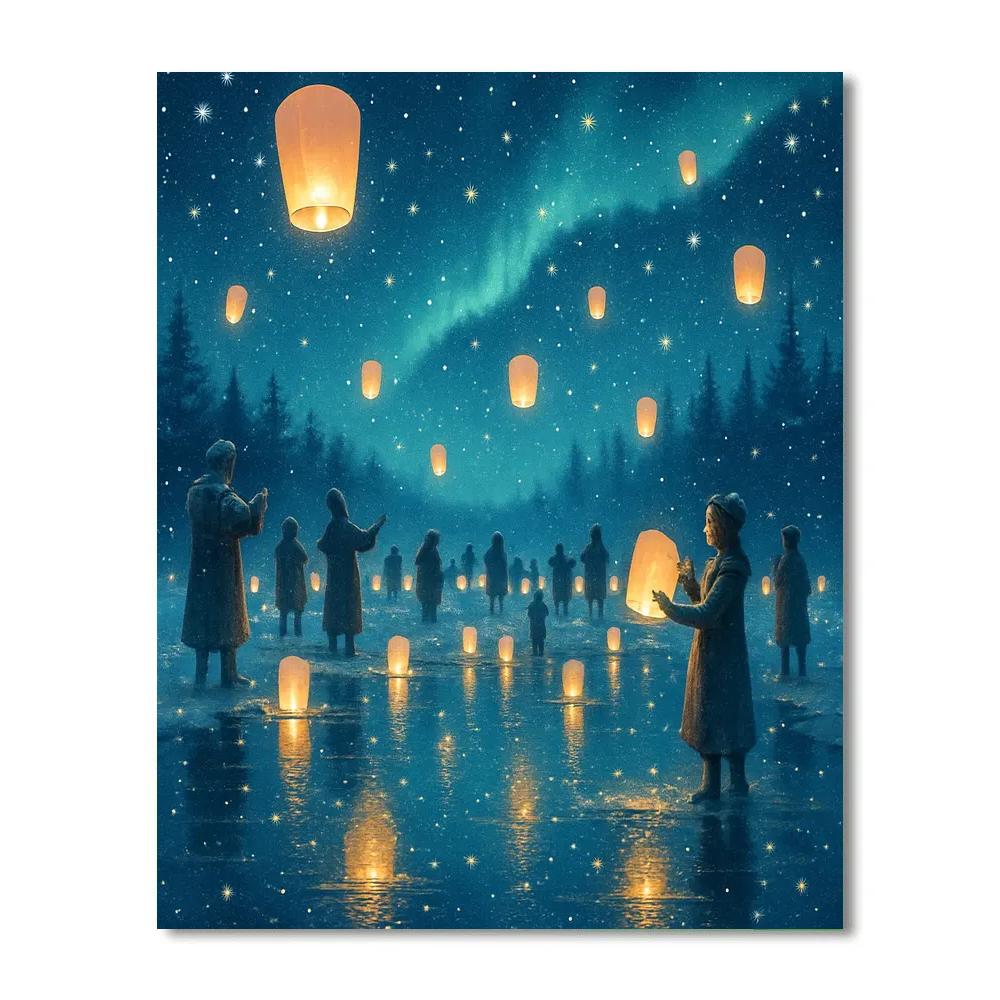 Polar Night Lantern Festival paint by number
