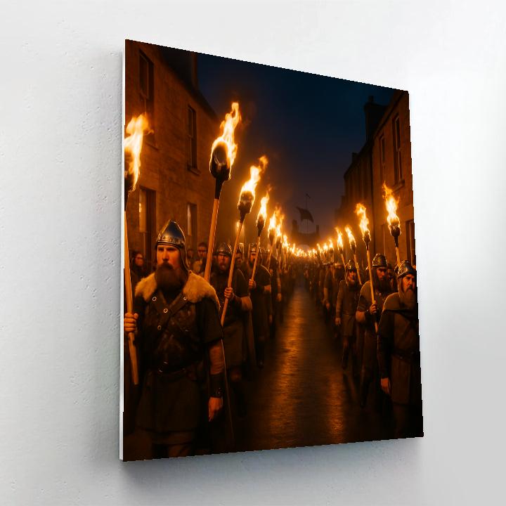 Up Helly Aa Torch Procession painting number kit