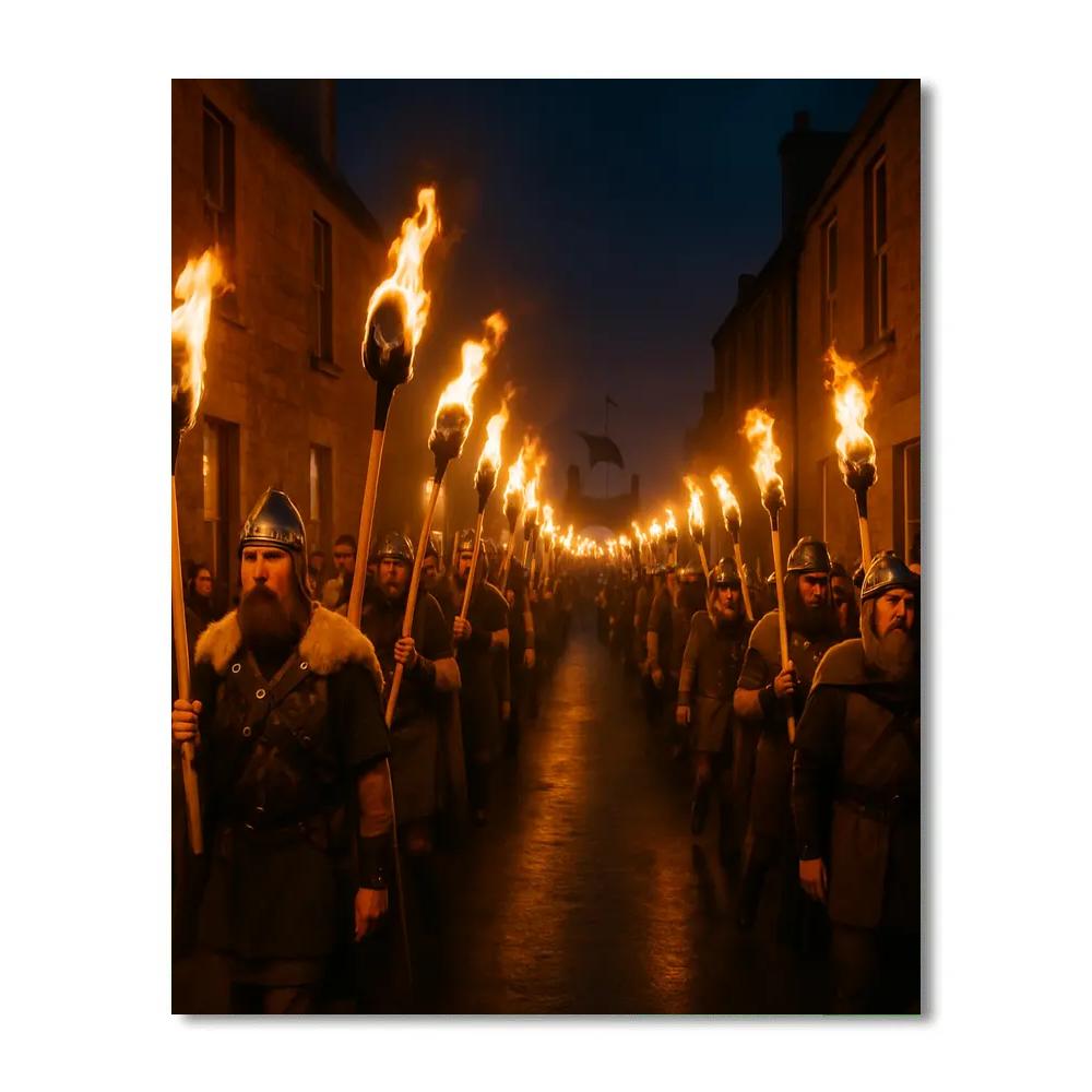 Up Helly Aa Torch Procession painting number kit