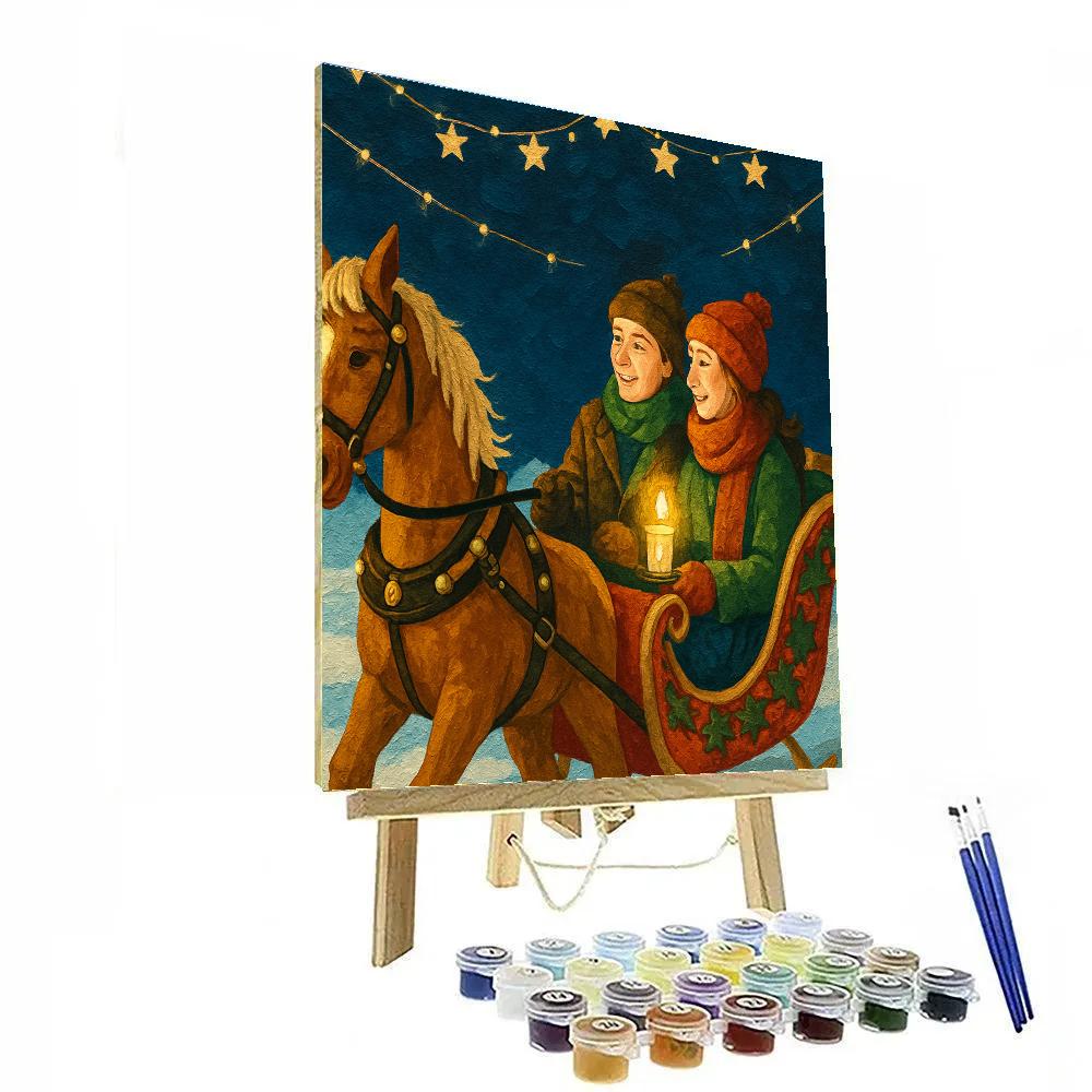 Starry Sleigh Ride Paint by numbers art