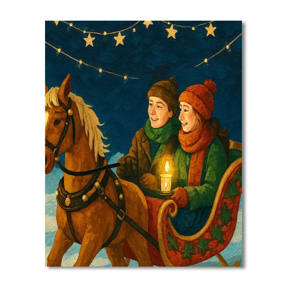 Starry Sleigh Ride Paint by numbers art