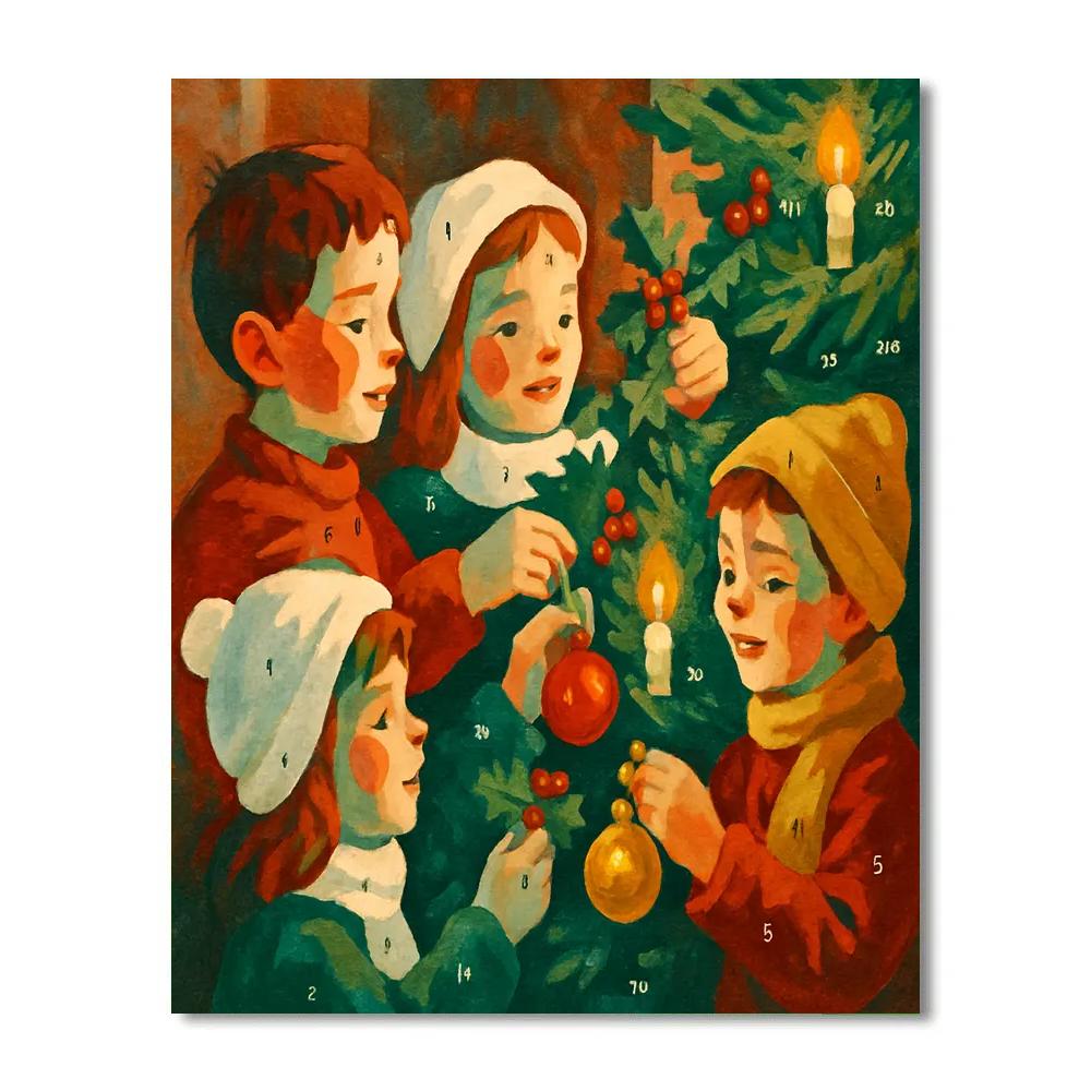 Ornaments And Holly Dance Painting by numbers kit