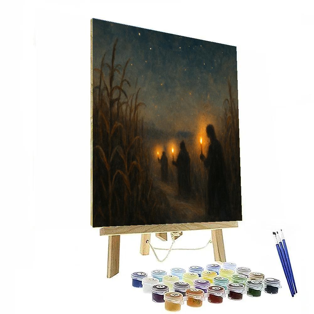 Barrow Road Candle Procession Number painting