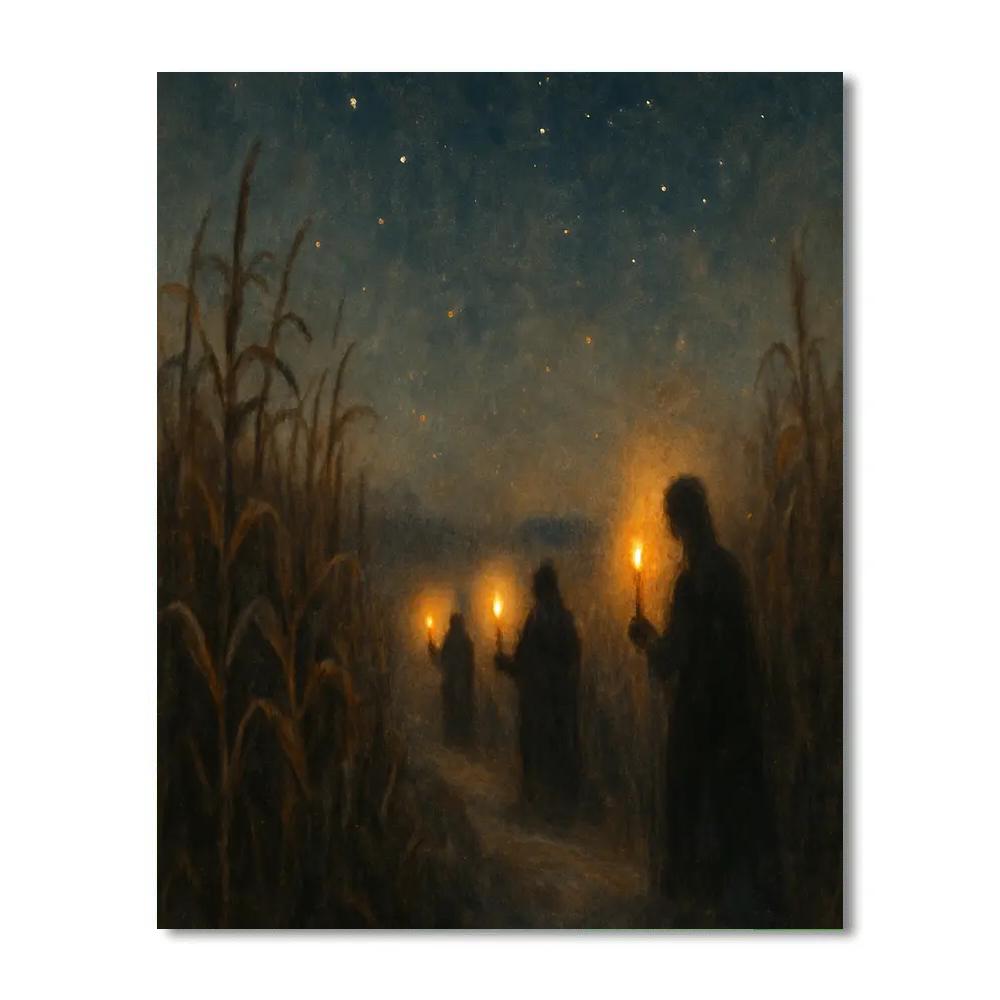 Barrow Road Candle Procession Number painting