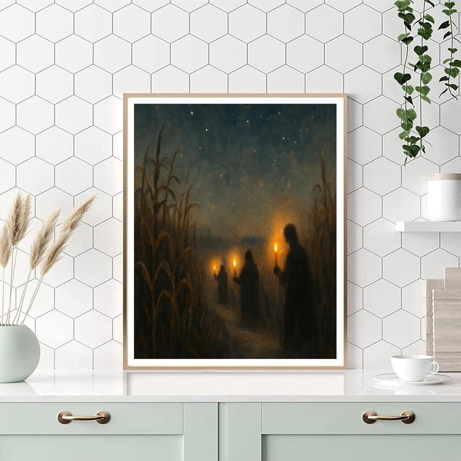 Barrow Road Candle Procession Number painting