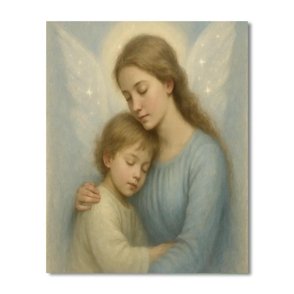 Mother Protective Wings Over Child Paint by numbers kits