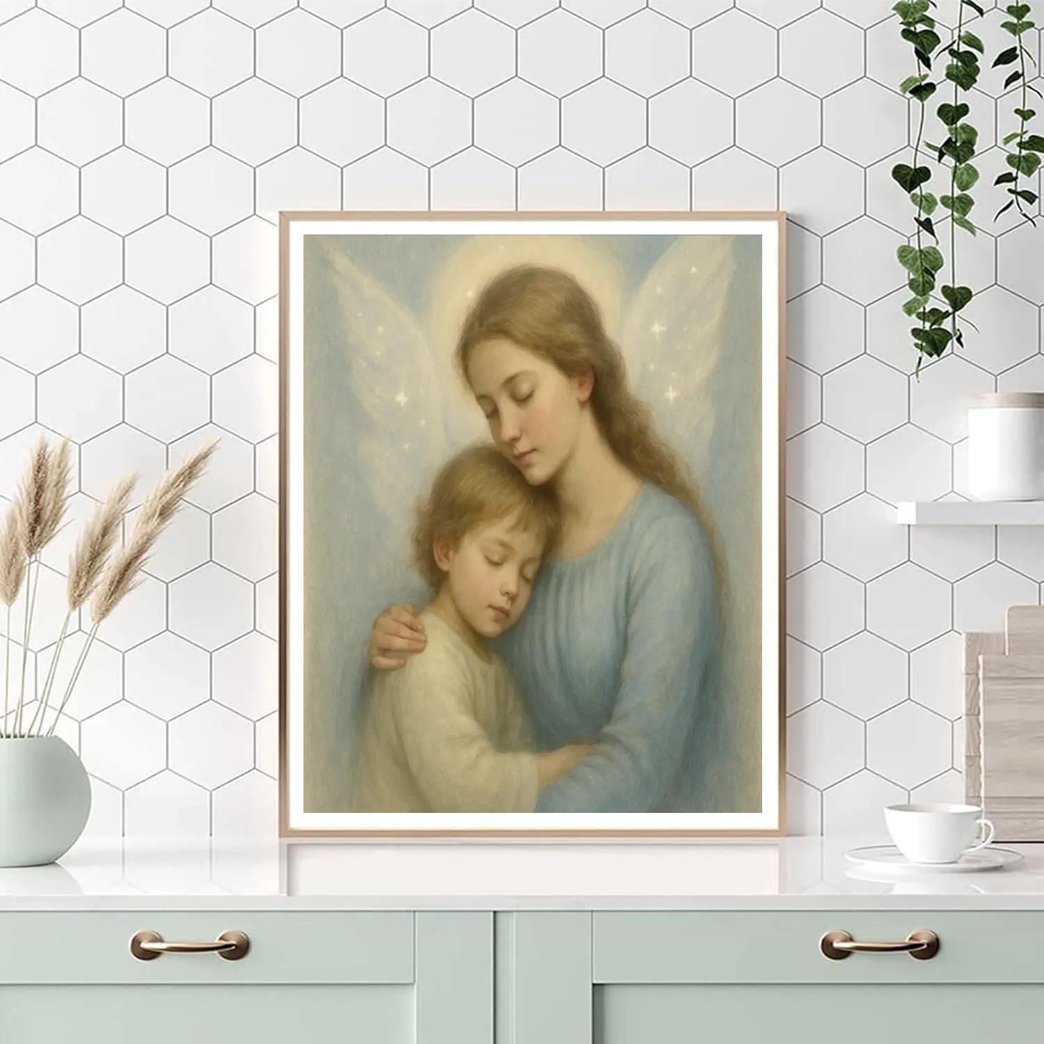 Mother Protective Wings Over Child Paint by numbers kits