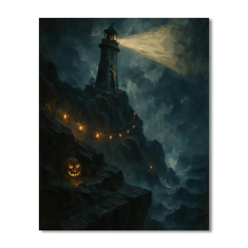 Crumbling Lantern Lighthouse painting number kit