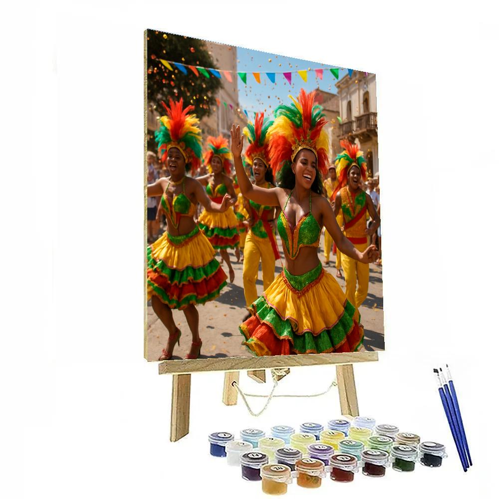 Vibrant Carnaval De Barranquilla Parade painting number kit