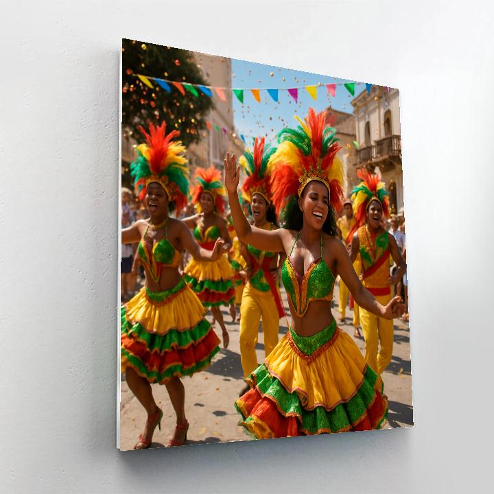 Vibrant Carnaval De Barranquilla Parade painting number kit