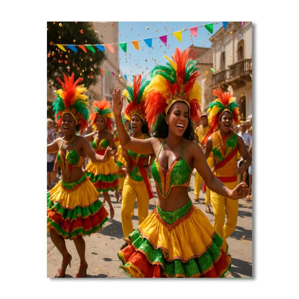 Vibrant Carnaval De Barranquilla Parade painting number kit