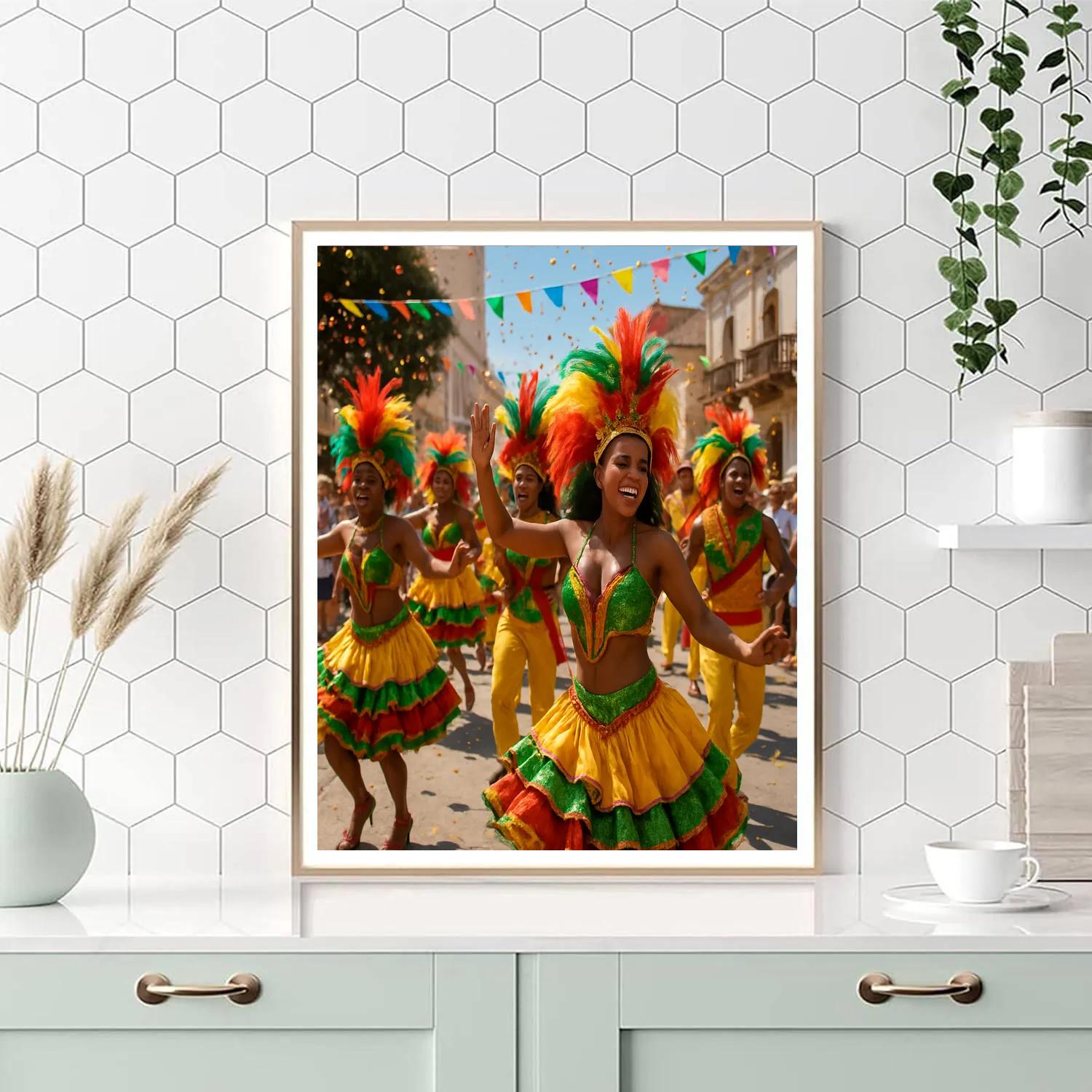 Vibrant Carnaval De Barranquilla Parade painting number kit