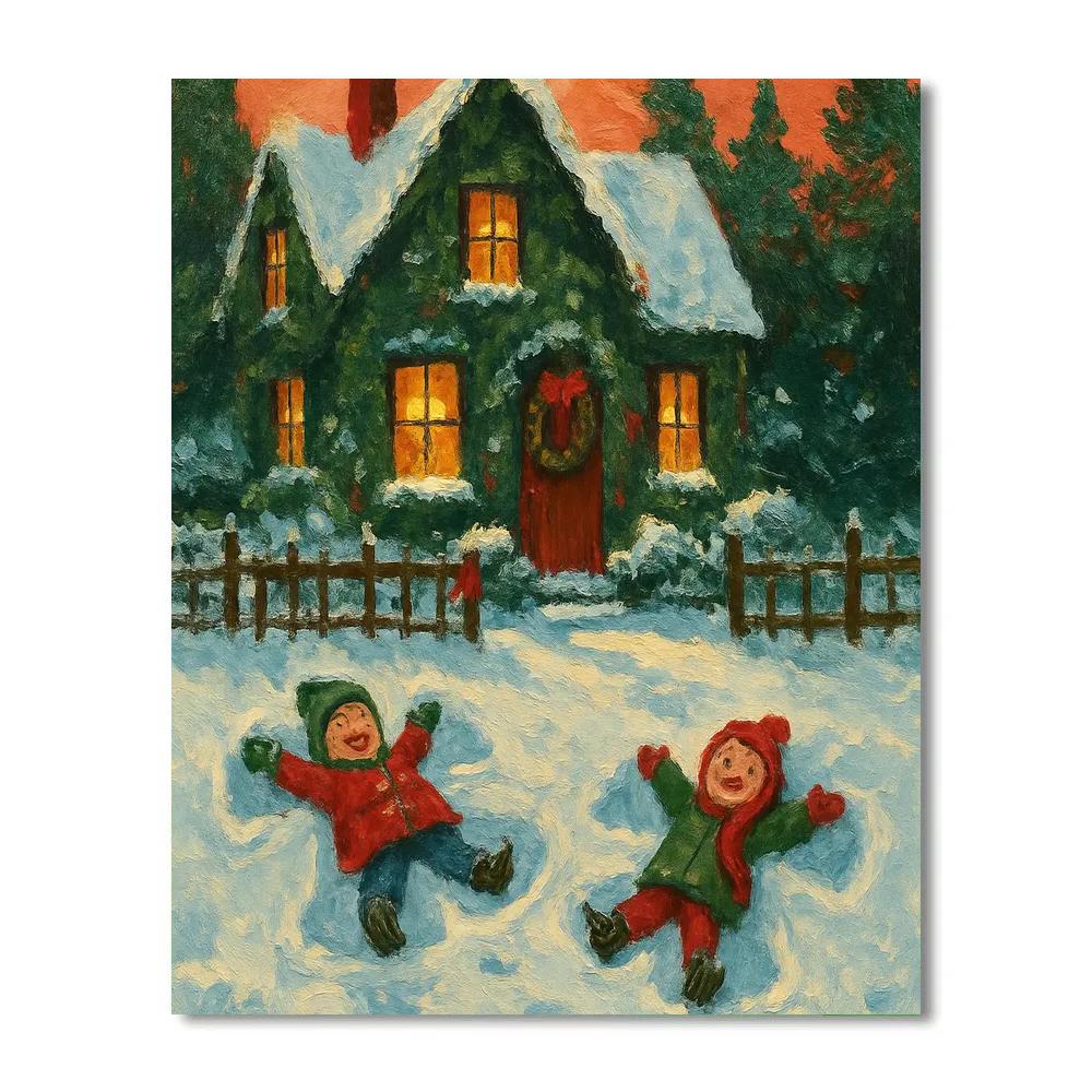 Ivy Cottage Snowbound Afternoon paint by color