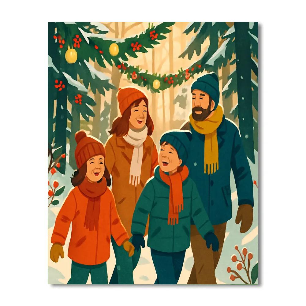 Midwinter Garland Walk Number painting