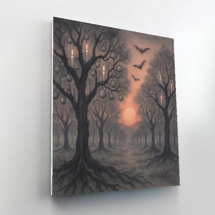 Obsidian Orchard At Sundown Number painting