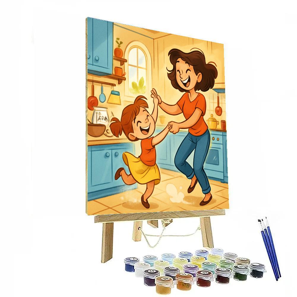 Joyful Kitchen Dance With Mom Paint by numbers art
