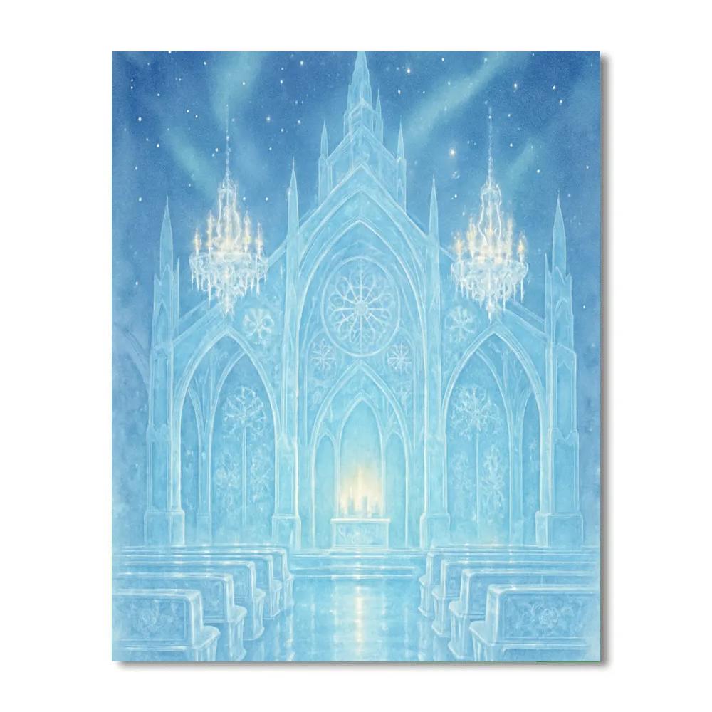 Starlit Ice Cathedral paint by numbers