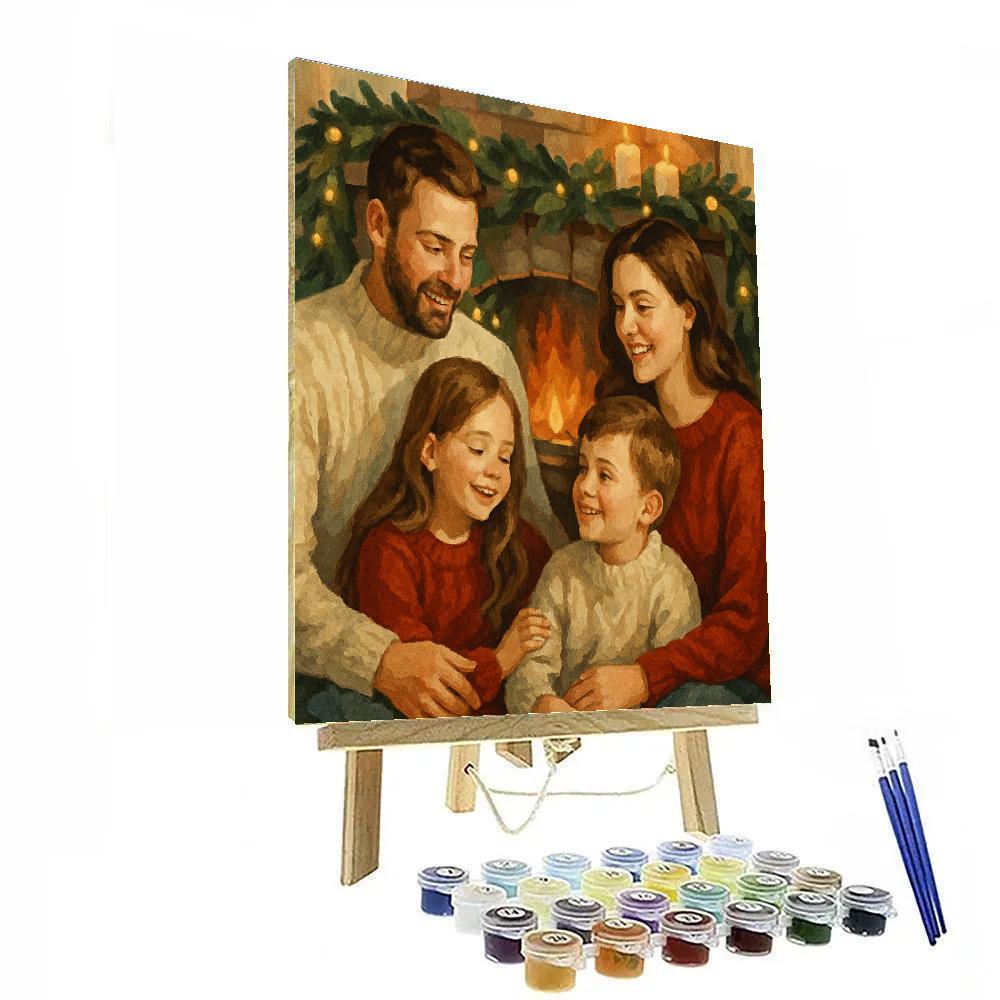 Glowing Hearthside Gathering Paint by numbers art