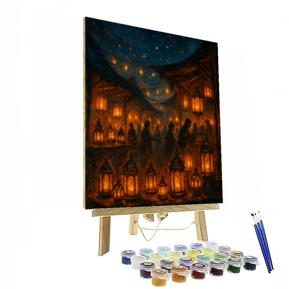 Night Bazaar Of Lantern Traders Paint by numbers art