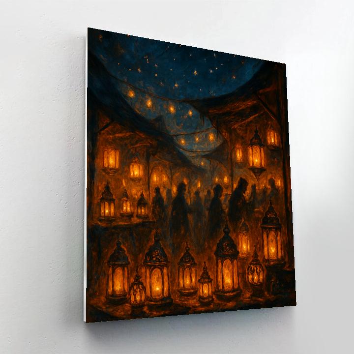 Night Bazaar Of Lantern Traders Paint by numbers art