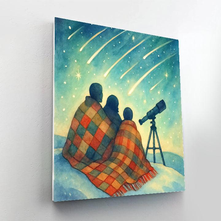 Midwinter Stargazers On Hilltop paint by number
