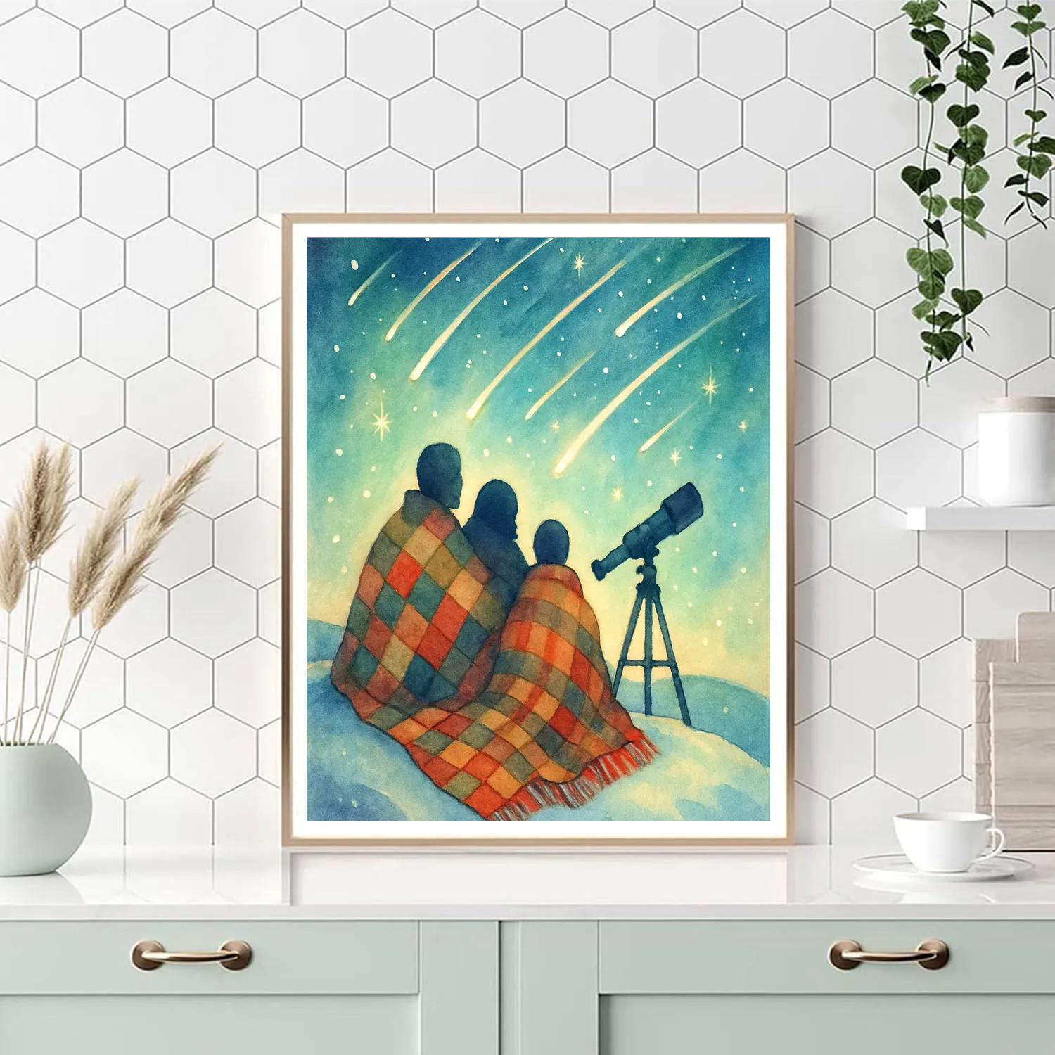 Midwinter Stargazers On Hilltop paint by number