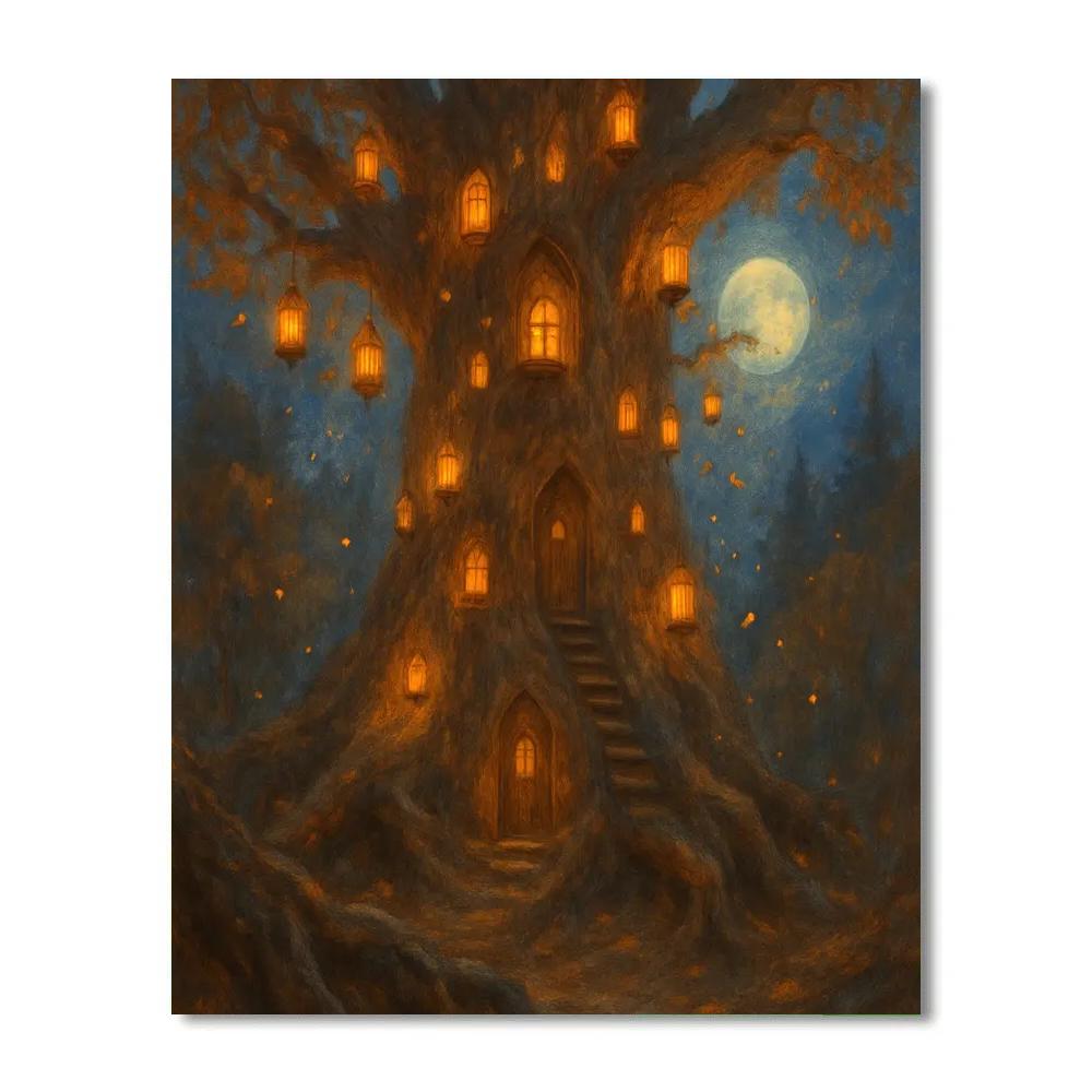 Elder Oak Lantern Keep Numbered painting kits