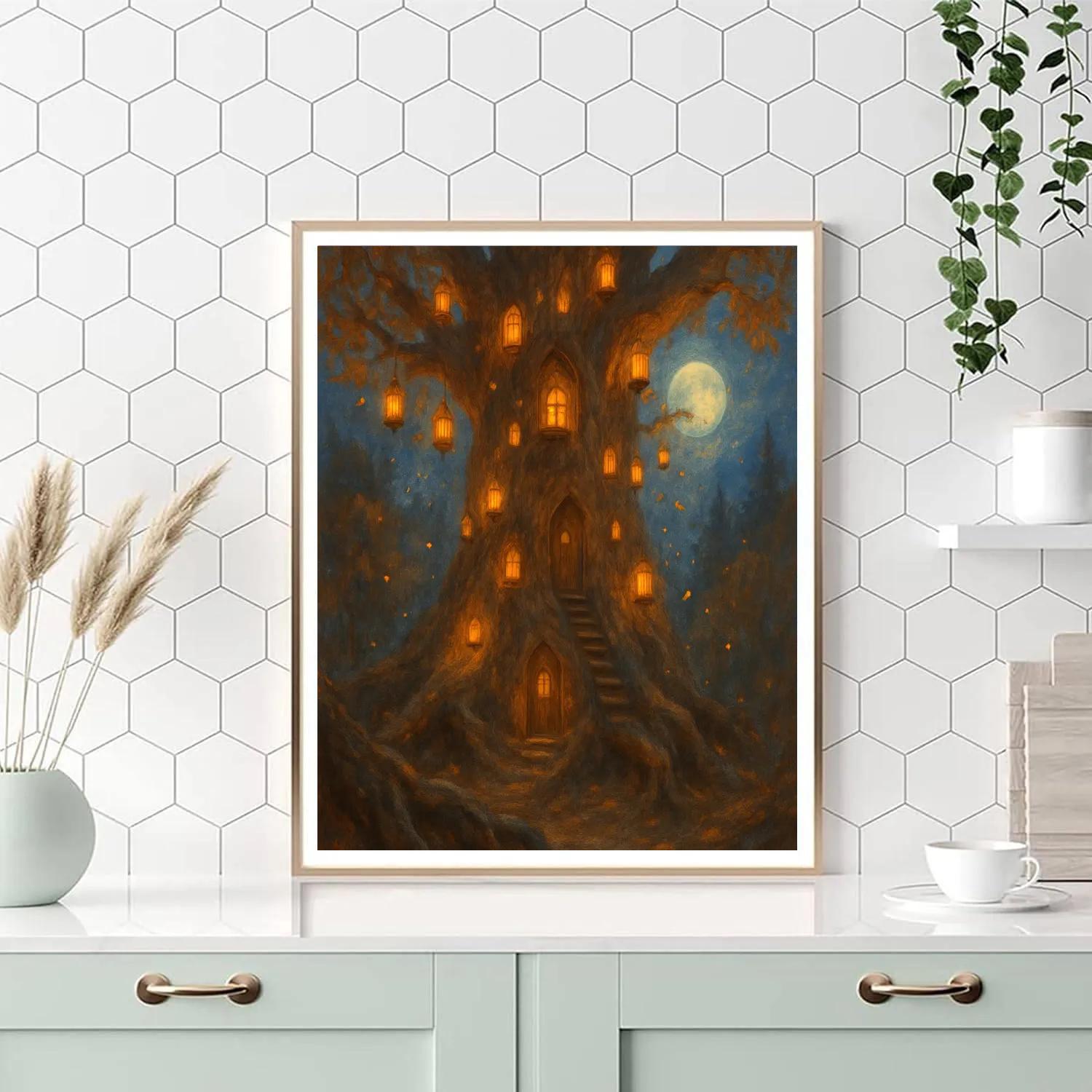 Elder Oak Lantern Keep Numbered painting kits