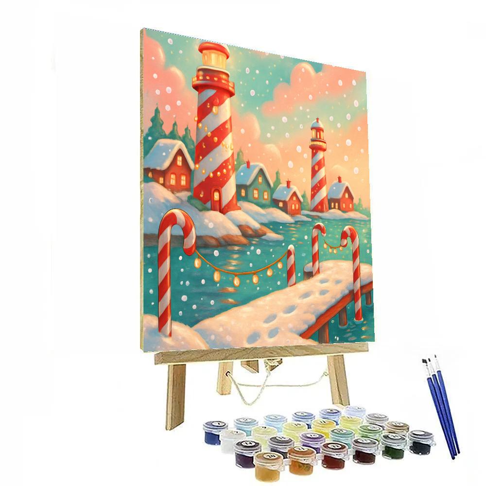 Peppermint Lighthouse Village paint by color