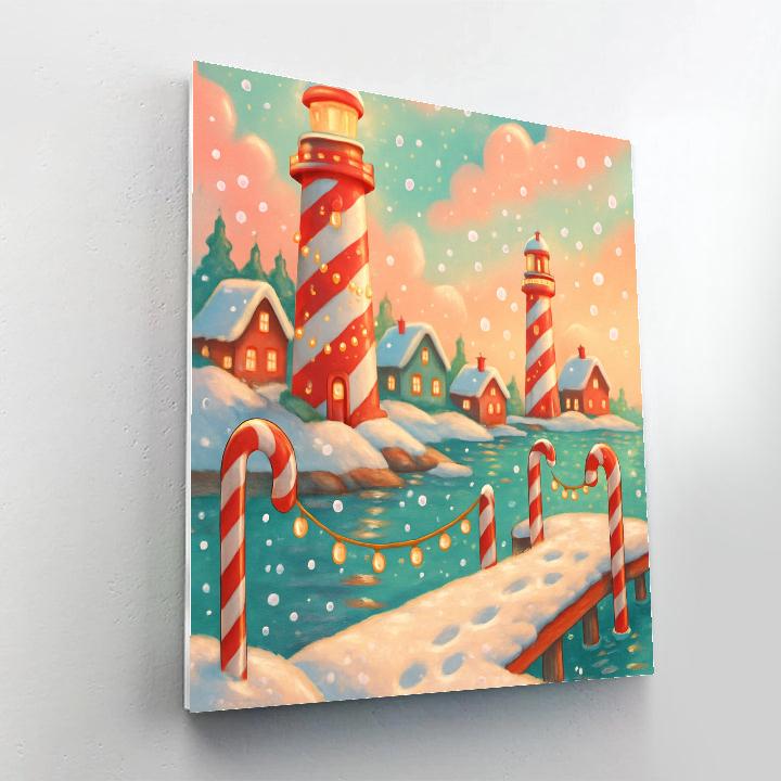 Peppermint Lighthouse Village paint by color