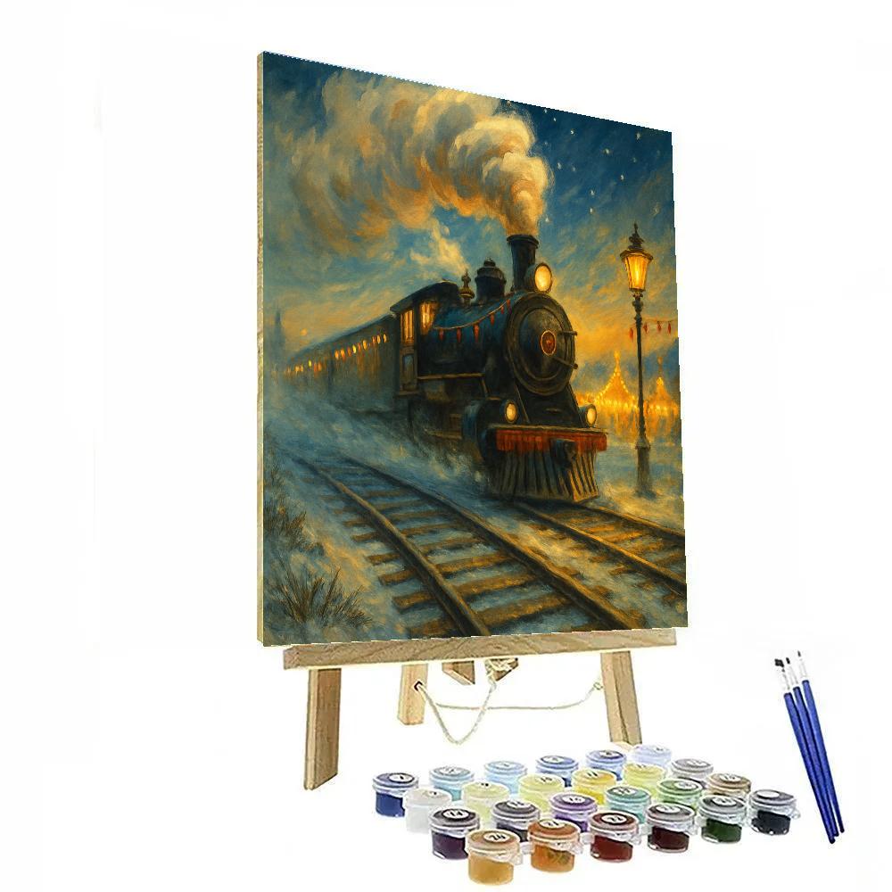 Frosted Train To Winter Fair Painting by numbers kit