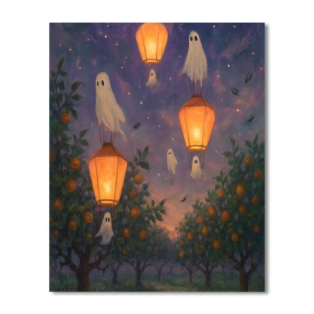 Nocturne Orchard Lanternlift Numbered painting kits