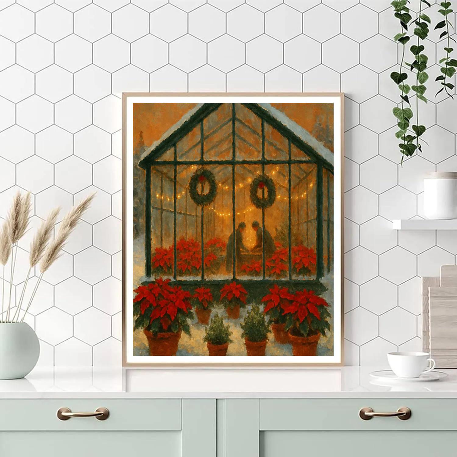 Winter Greenhouse Solstice Number painting