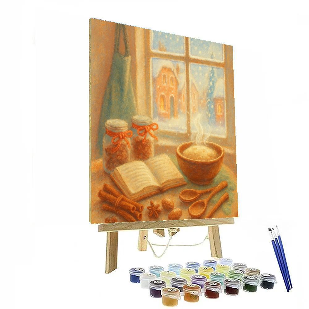 Frosted Window Bakery Table paint by number