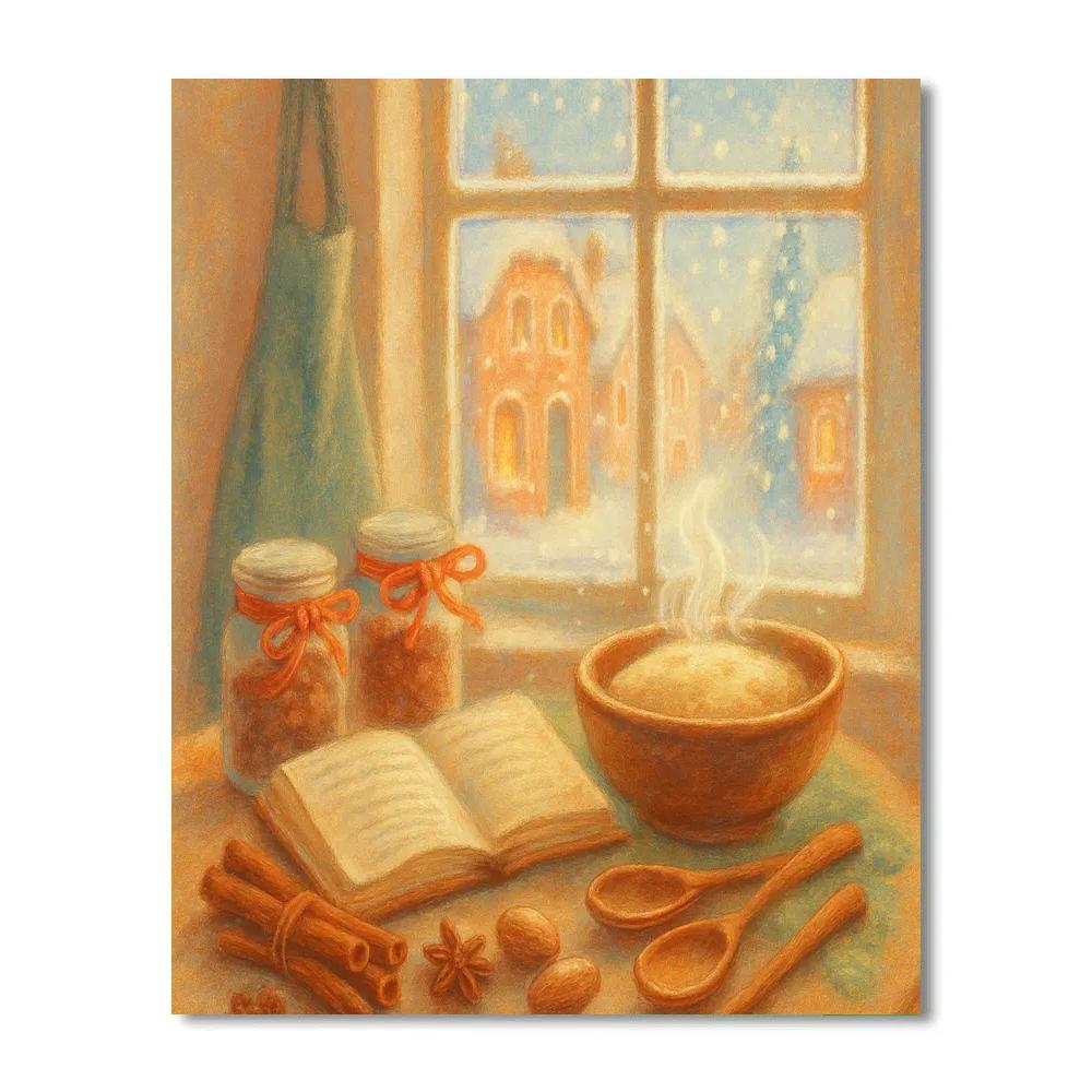 Frosted Window Bakery Table paint by number