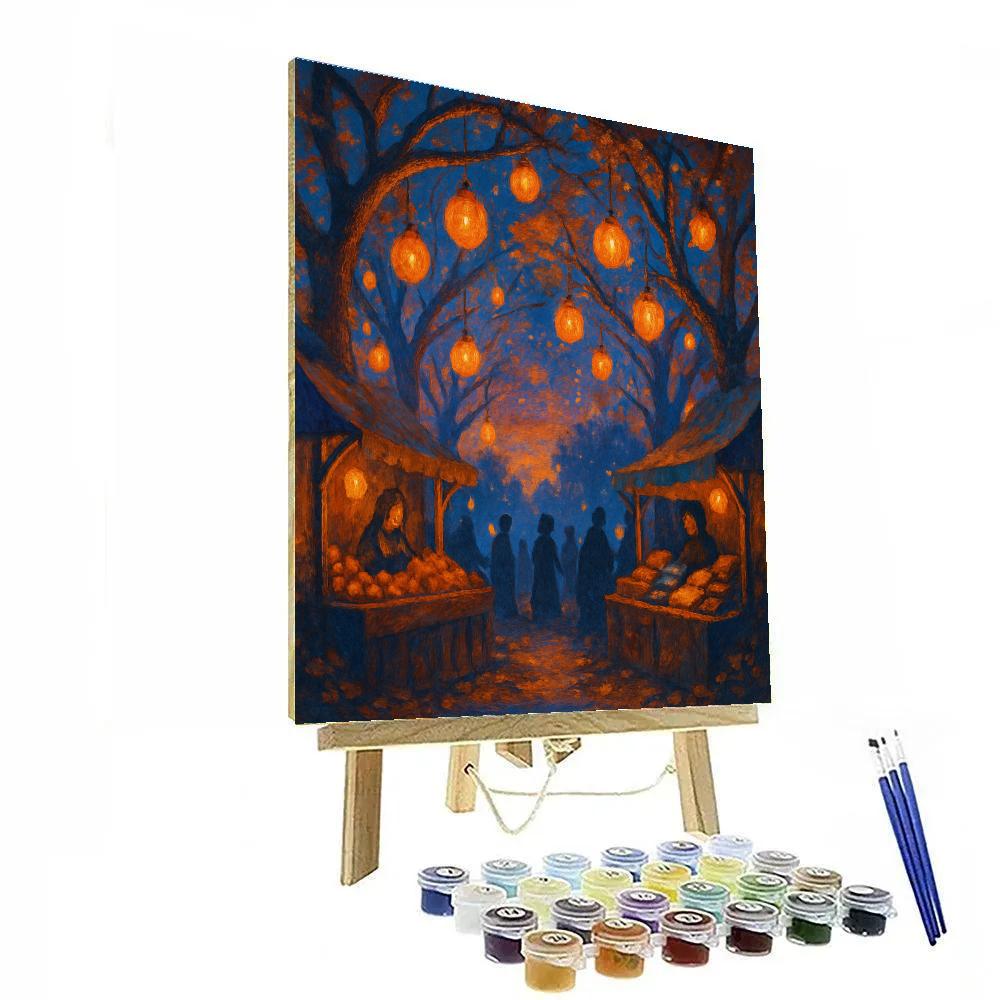 Lanternwood Market Twilight Numbered painting kits