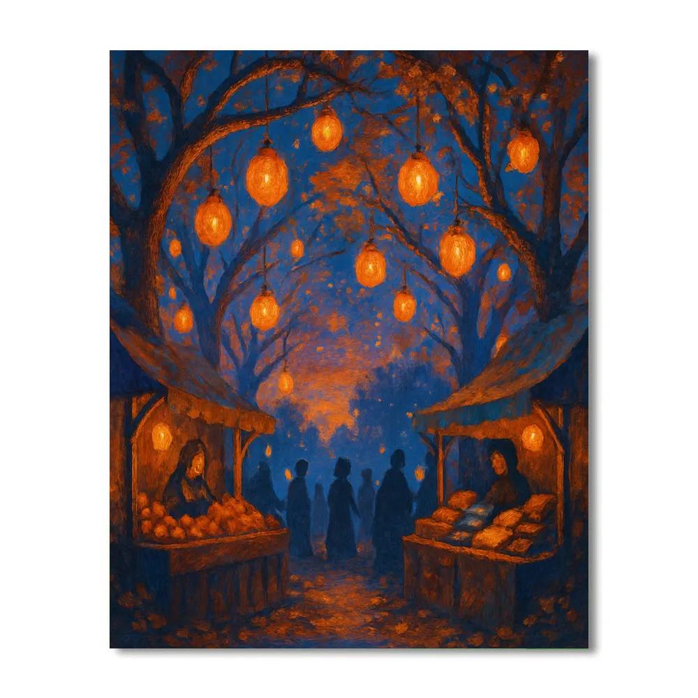 Lanternwood Market Twilight Numbered painting kits