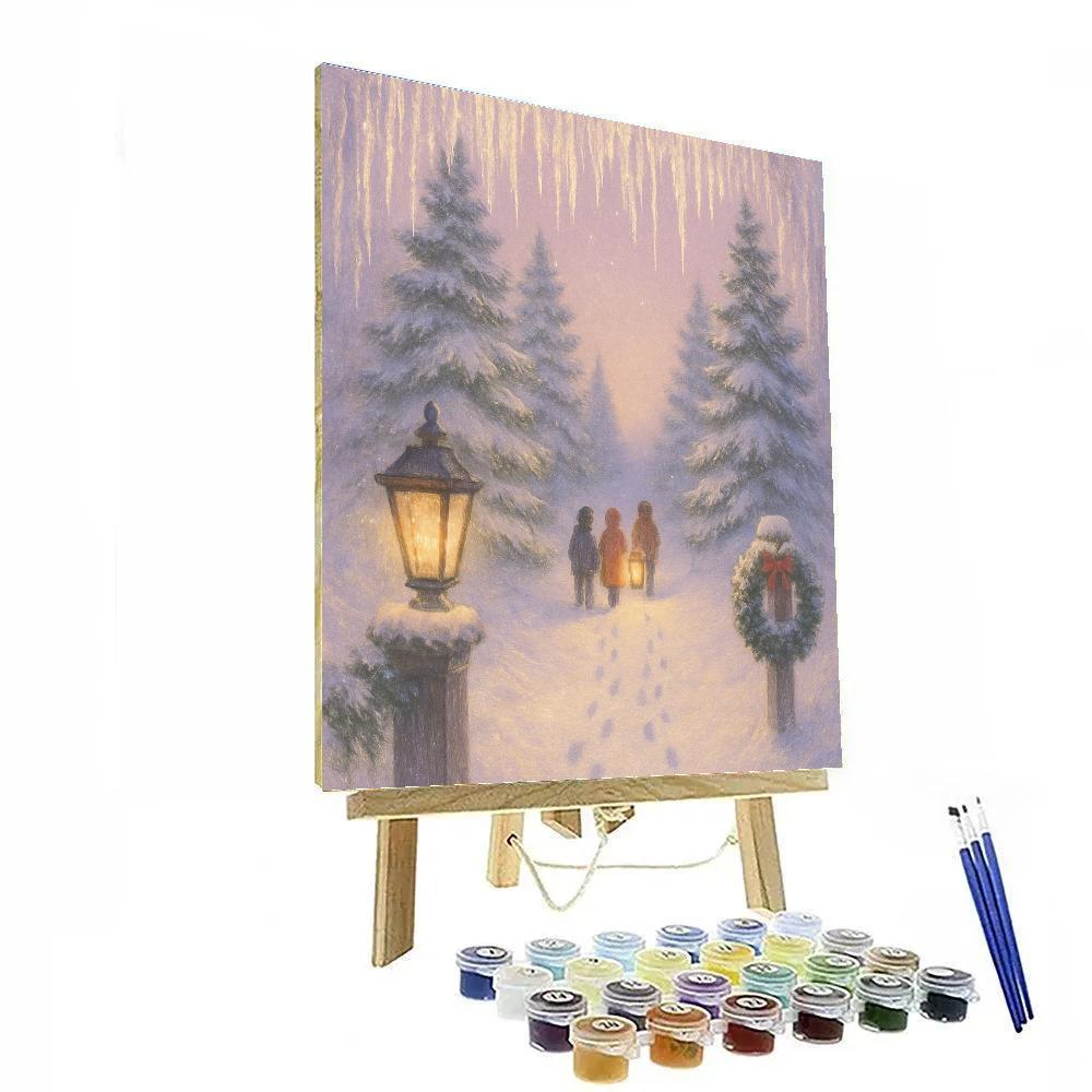 Icicle Crowned Evergreen Path paint by numbers