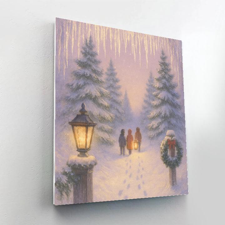 Icicle Crowned Evergreen Path paint by numbers