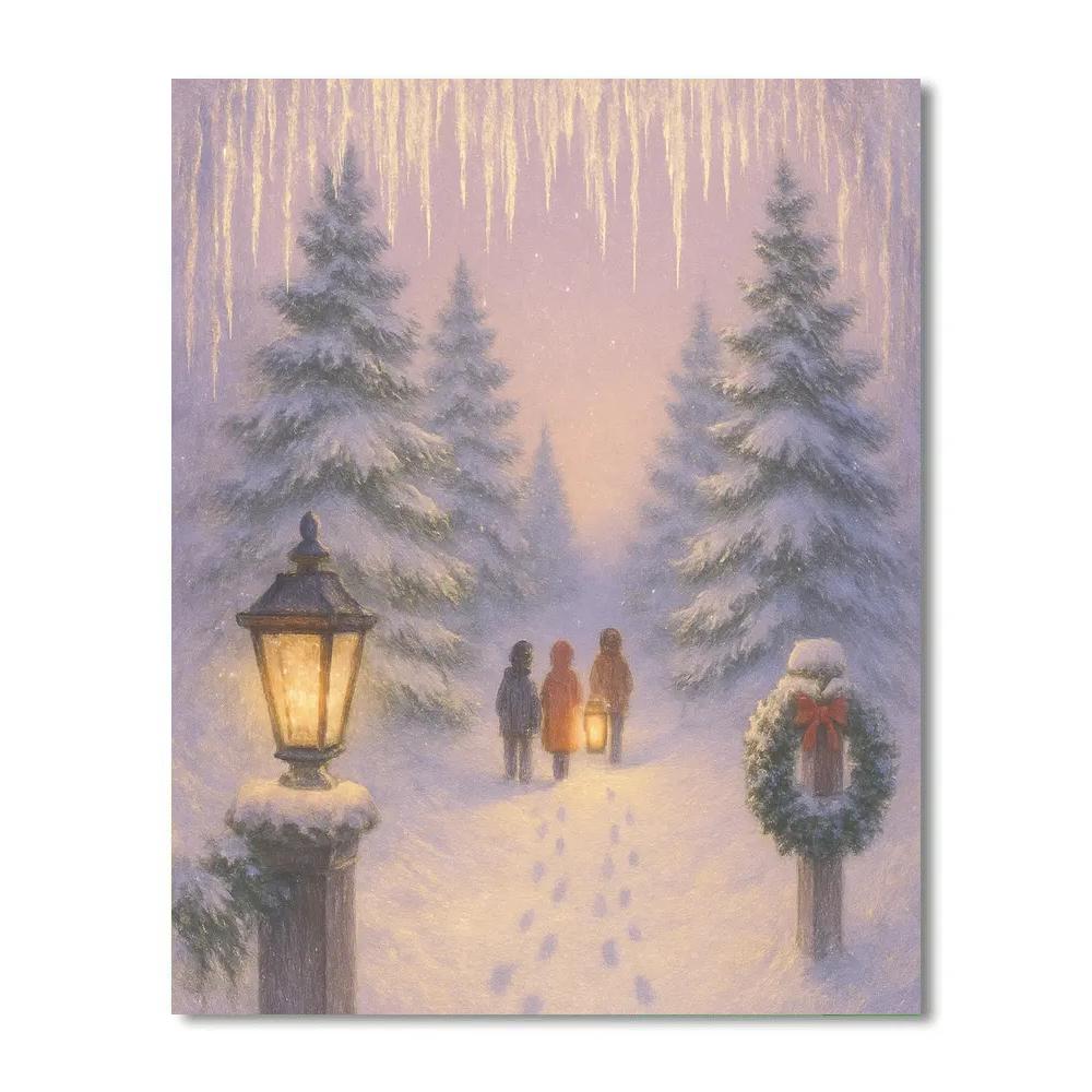 Icicle Crowned Evergreen Path paint by numbers