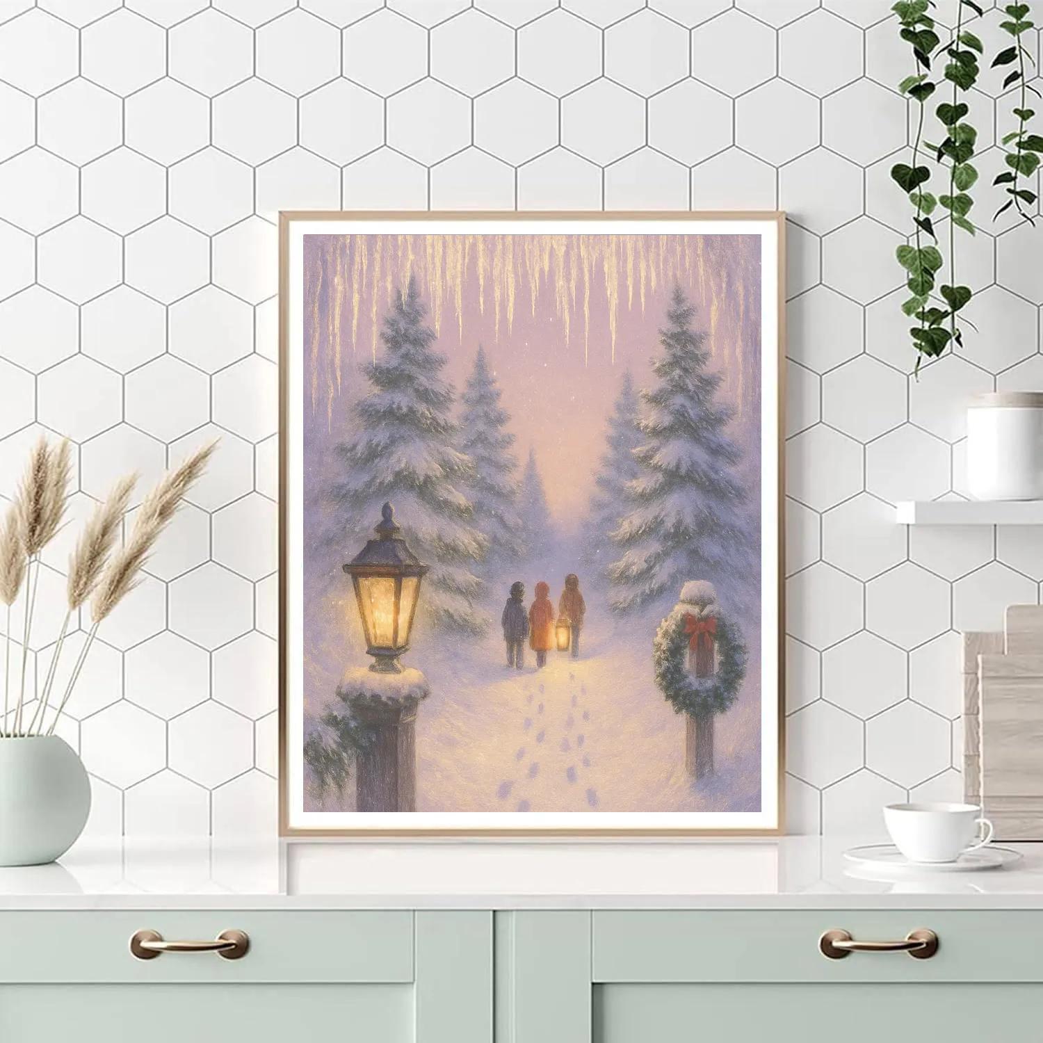 Icicle Crowned Evergreen Path paint by numbers