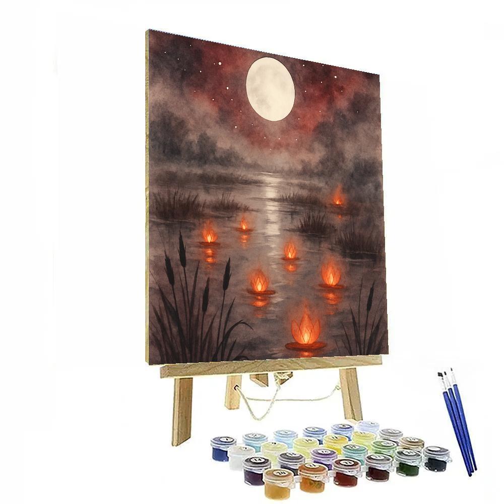Moonpath Over Starlit Marsh Paint by numbers kits