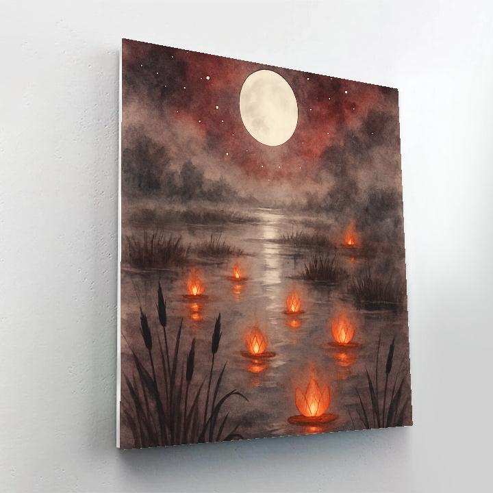 Moonpath Over Starlit Marsh Paint by numbers kits