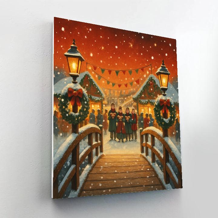 Winter Lantern Bridge To Market Number painting